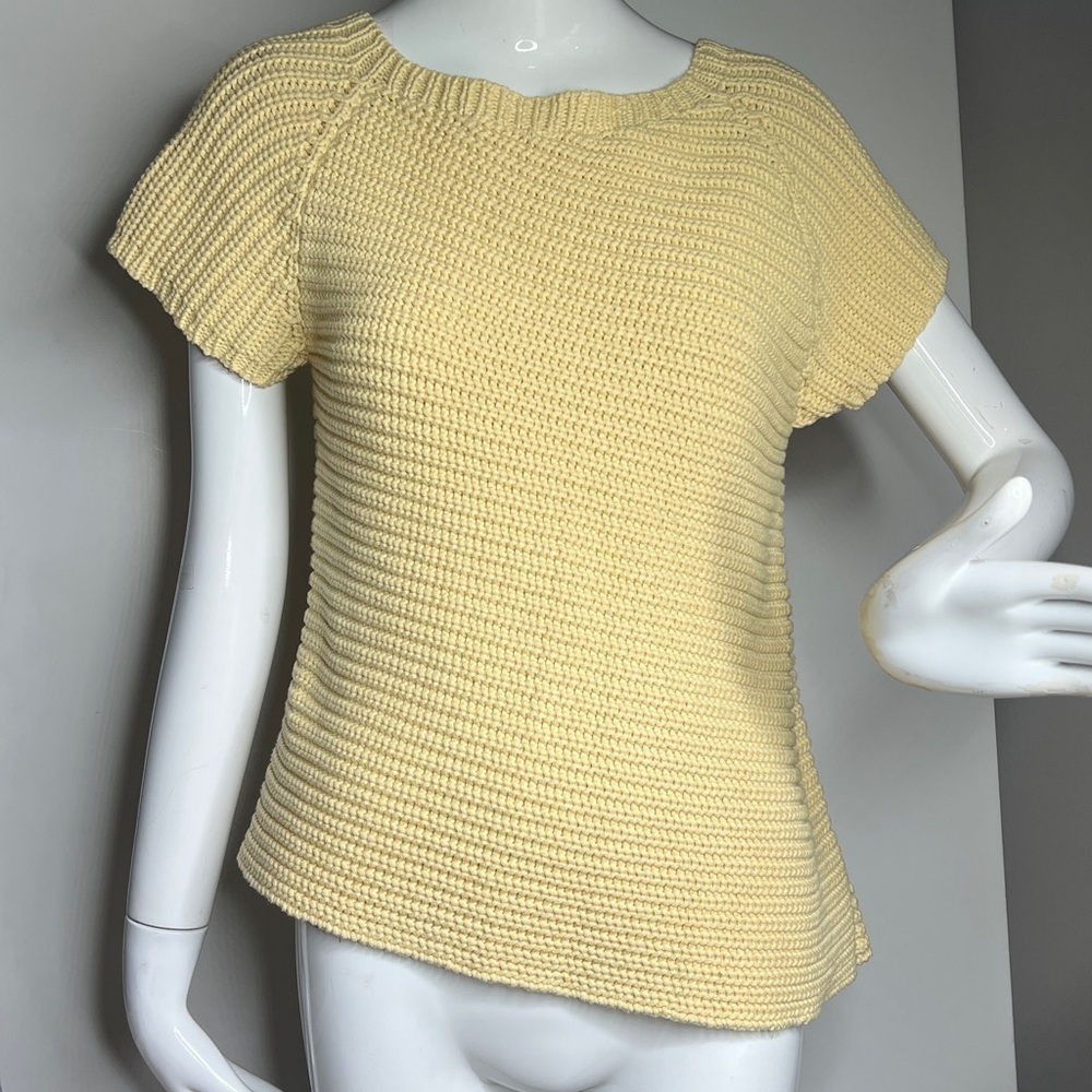 Brunello Cucinelli Sz 6-8 Cotton Short Sleeve Asymmetrical Sweater w/ Silk Tank